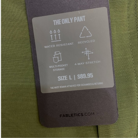 Fabletics Green The Only Pant NWT Size Large - Picture 6 of 9
